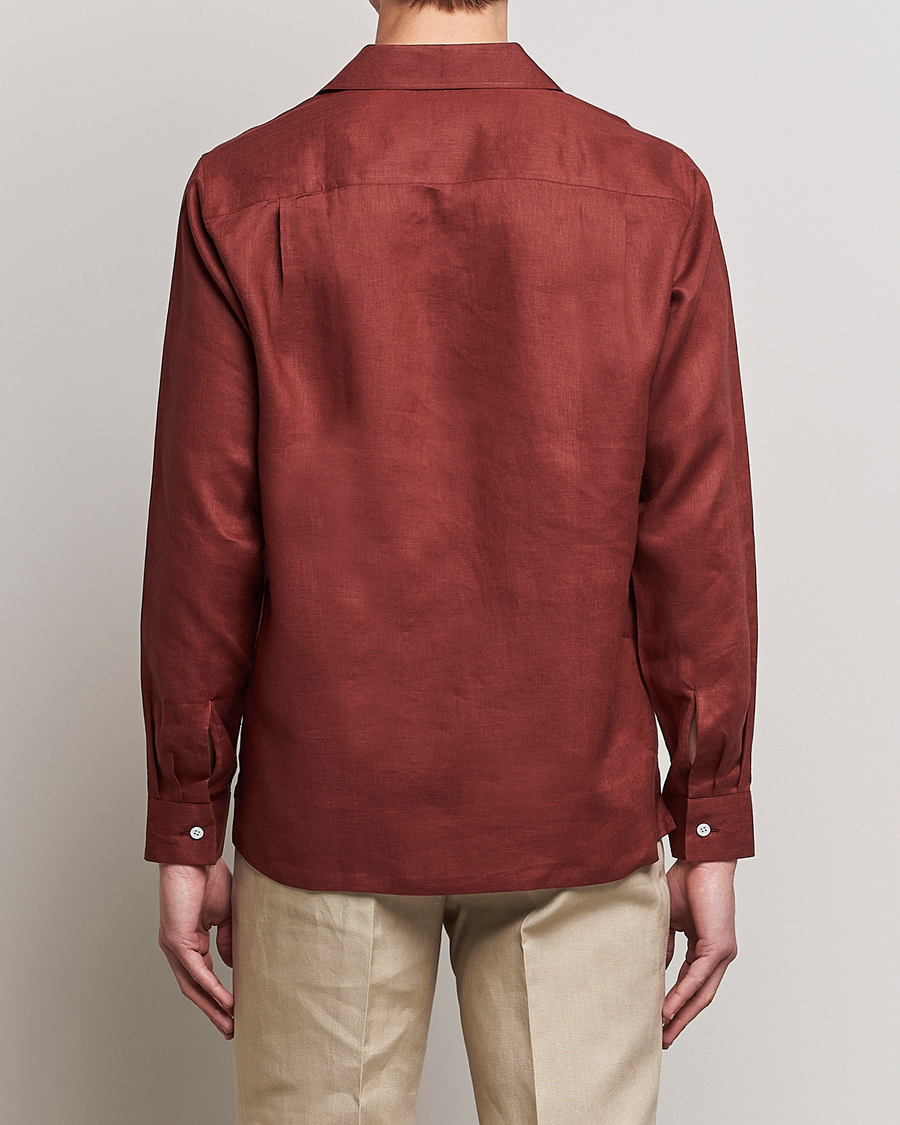Herr | Skjortor | Beams F | Relaxed Linen Shirt Brick