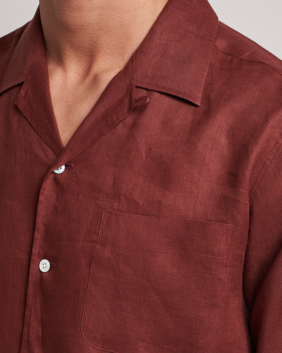 Herr | Skjortor | Beams F | Relaxed Linen Shirt Brick
