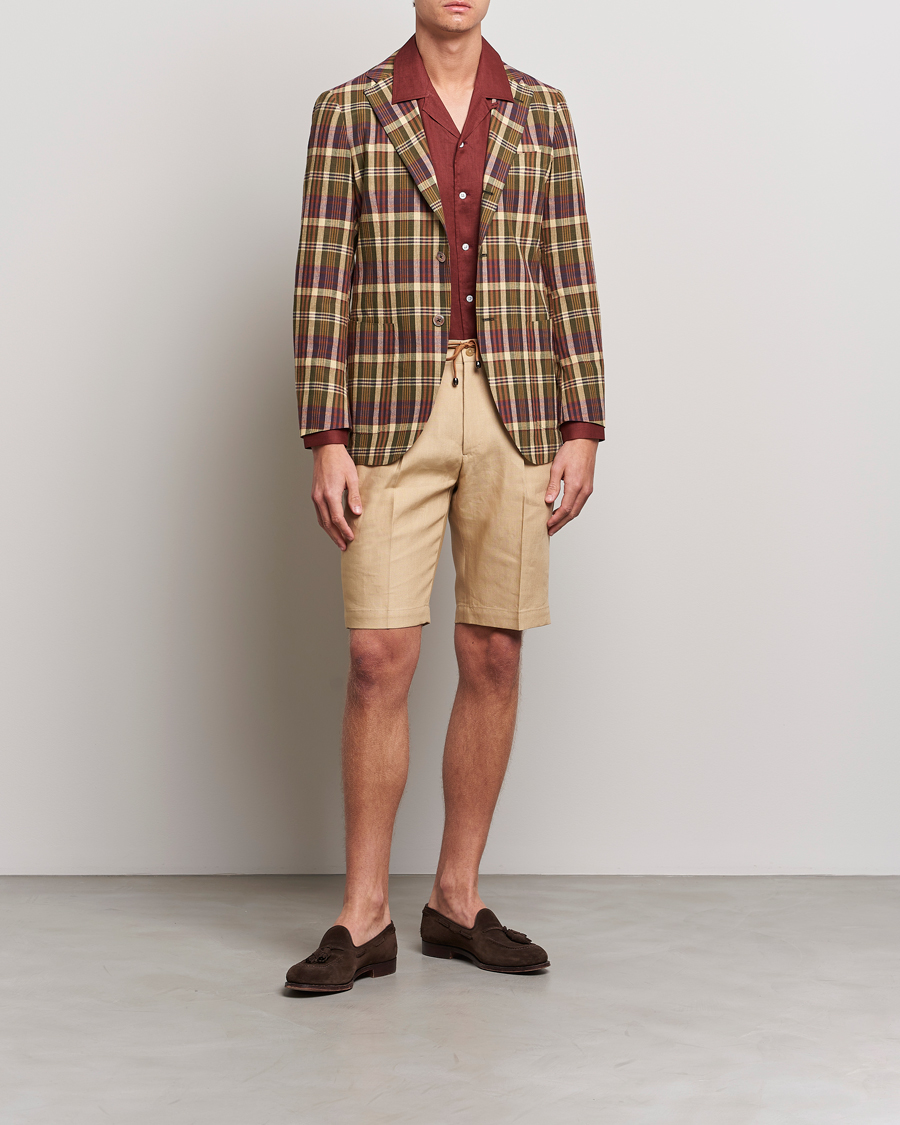 Herr | Kavajer | Beams F | Patch Pocket Blazer Dark Brown Madras