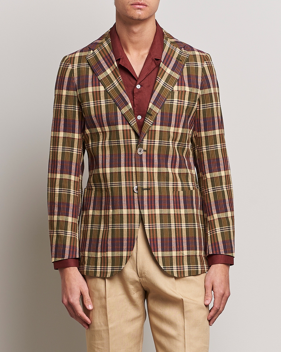 Herr | Kavajer | Beams F | Patch Pocket Blazer Dark Brown Madras