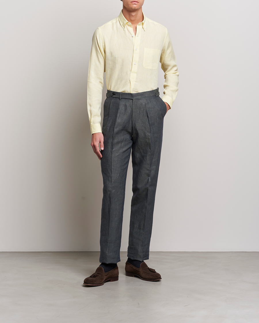 Herr | Skjortor | Beams F | Button Down Pullover Shirt Yellow