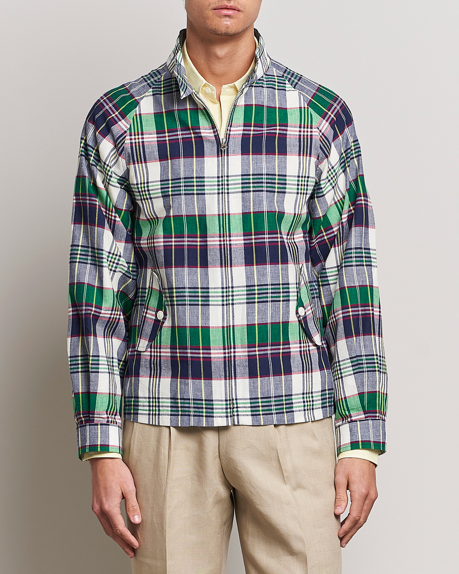 Herr | Jackor | Beams F | Driving Blouson Blue Madras