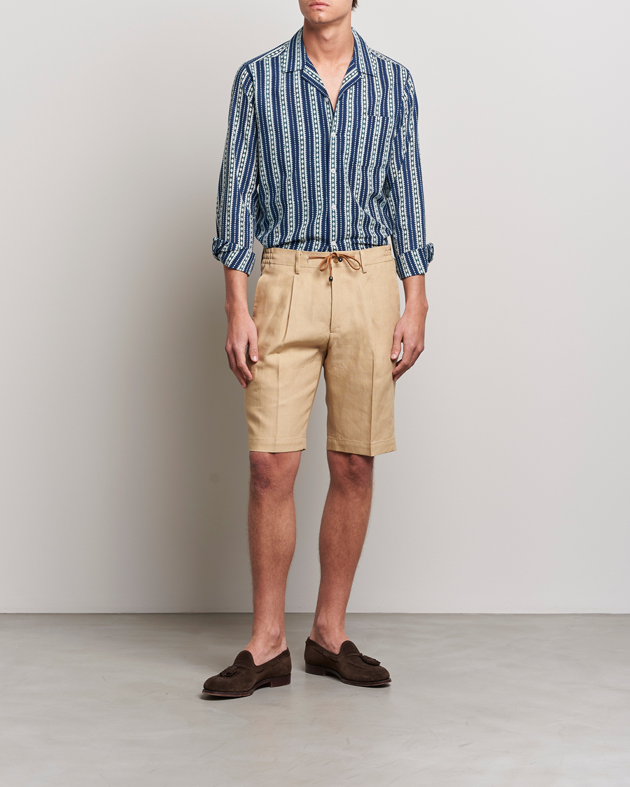 Herr | Skjortor | Beams F | Relaxed Cotton Shirt Blue Stripes