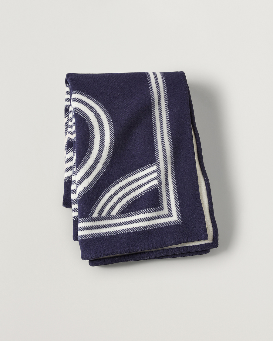 Herr | Ralph Lauren Home Berken Wool/Cashmere Signature Logo Blanket Navy | Ralph Lauren Home | Berken Wool/Cashmere Signature Logo Blanket Navy