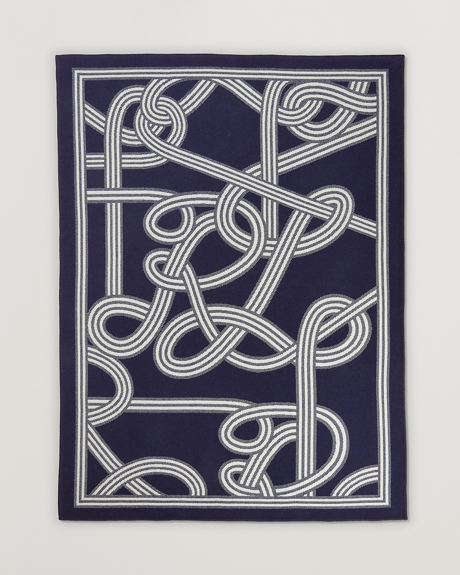 Herr | Plädar | Ralph Lauren Home | Berken Wool/Cashmere Signature Logo Blanket Navy