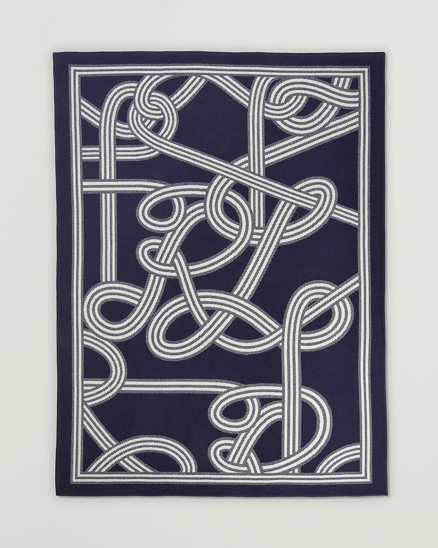 Herr | Ralph Lauren Home Berken Wool/Cashmere Signature Logo Blanket Navy | Ralph Lauren Home | Berken Wool/Cashmere Signature Logo Blanket Navy