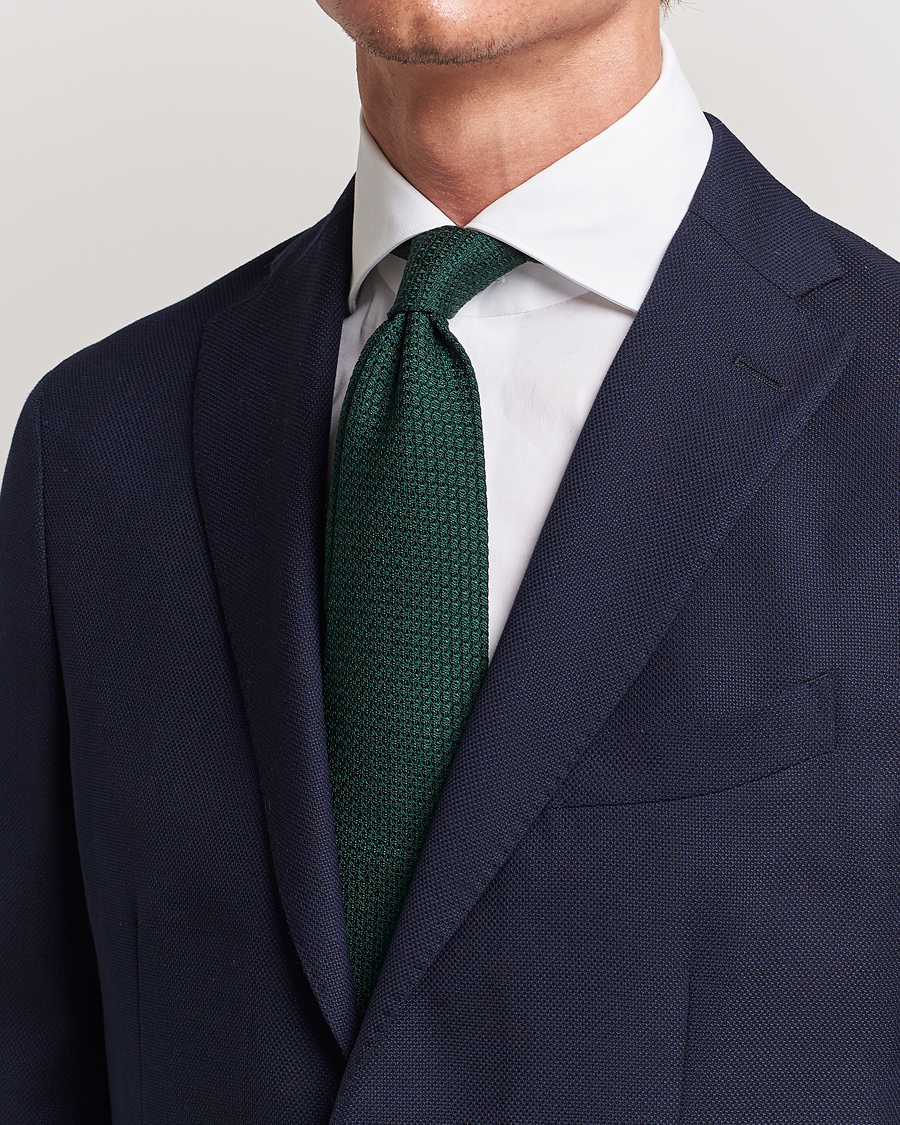 Herr | Slipsar | Eton | Grenadine Tie Dark Green