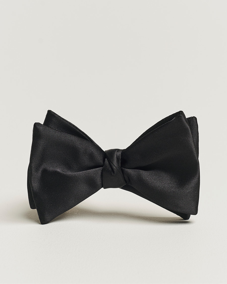 Herr | Eton Self-Tie Silk Bow Tie Black | Eton | Self-Tie Silk Bow Tie Black