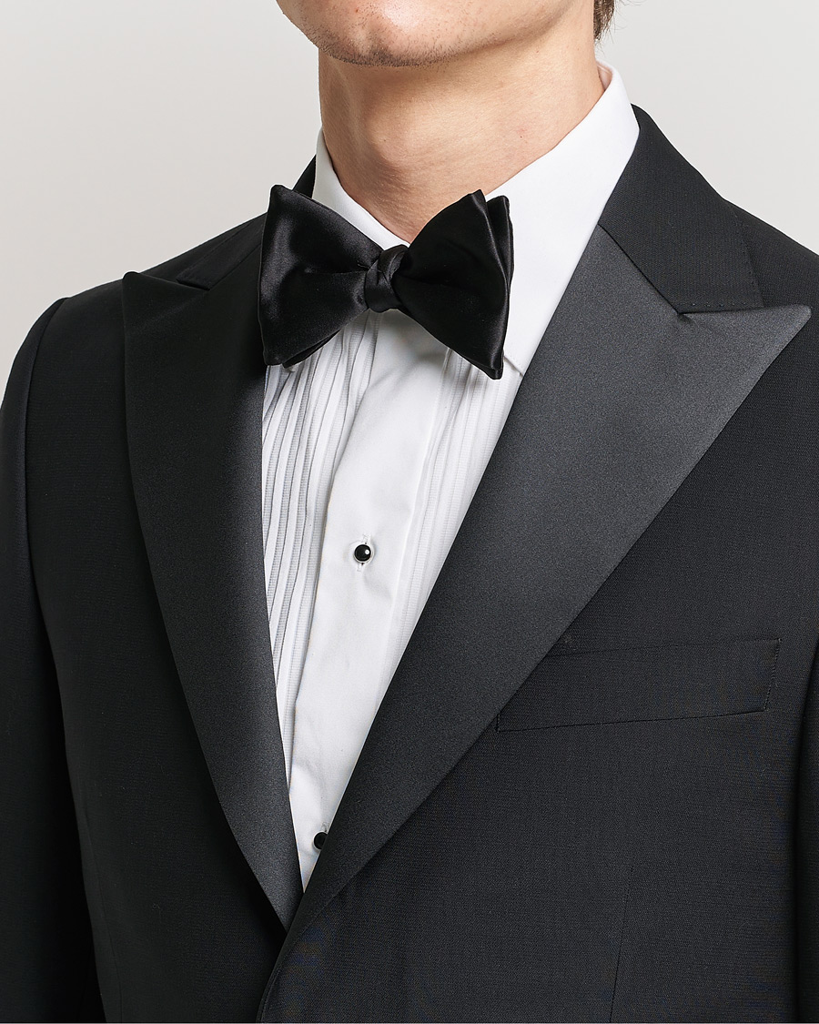 Herr | Eton Self-Tie Silk Bow Tie Black | Eton | Self-Tie Silk Bow Tie Black