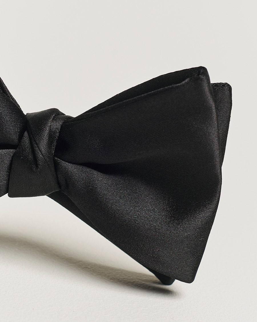 Herr | Eton Self-Tie Silk Bow Tie Black | Eton | Self-Tie Silk Bow Tie Black
