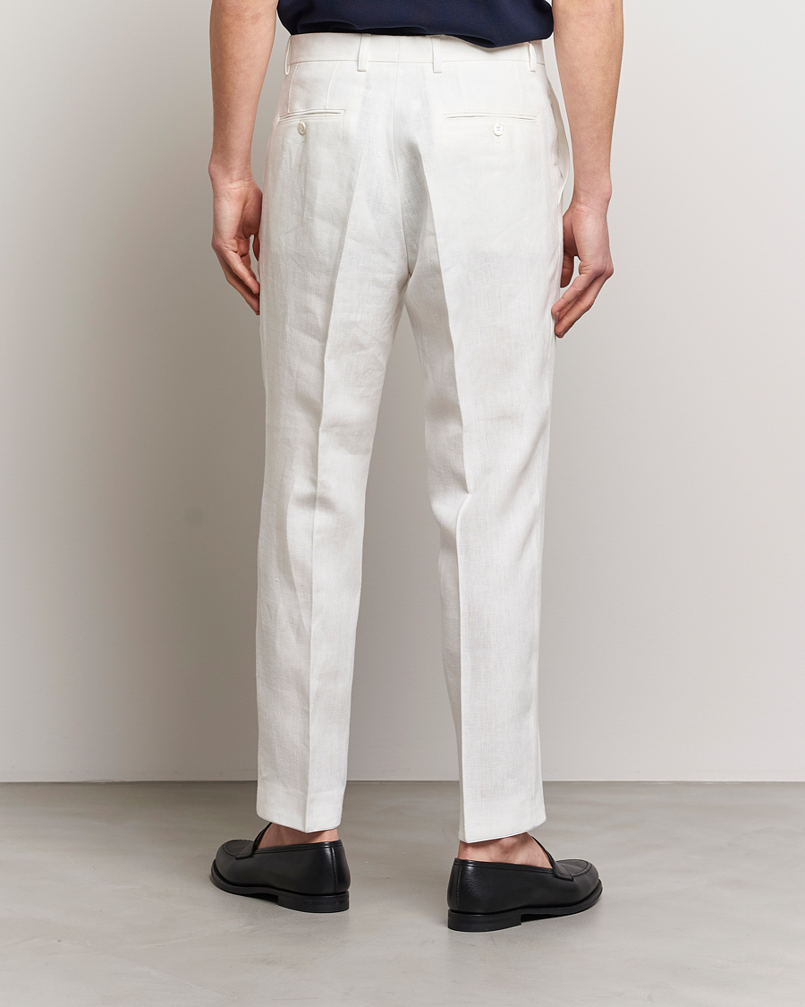 Herr | Byxor | Oscar Jacobson | Deccan Linen Trousers White