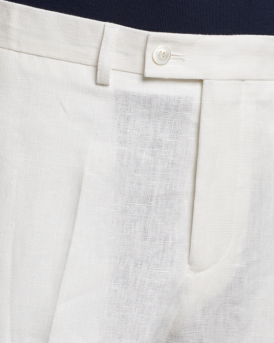 Herr | Byxor | Oscar Jacobson | Deccan Linen Trousers White