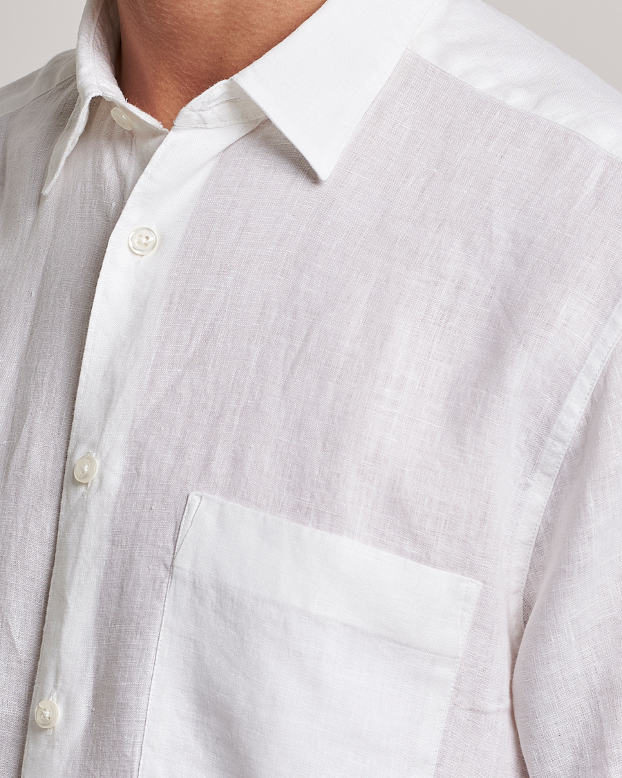 Herr | Skjortor | Oscar Jacobson | Regular Fit City Signature Linen Shirt White