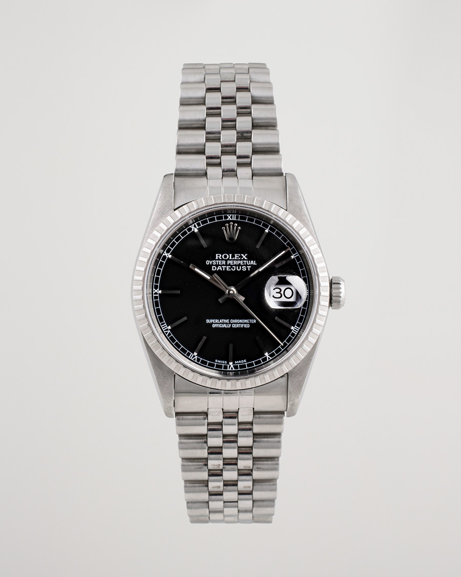 Herr | Pre-Owned & Vintage Watches | Rolex Pre-Owned | Datejust 16220 Oyster Perpetual Black Steel Black