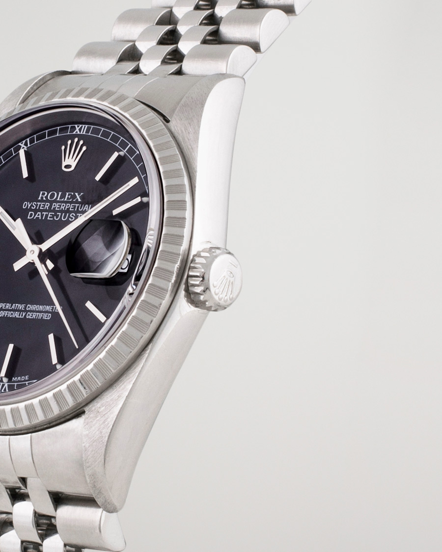 Herr | Pre-Owned & Vintage Watches | Rolex Pre-Owned | Datejust 16220 Oyster Perpetual Black Steel Black