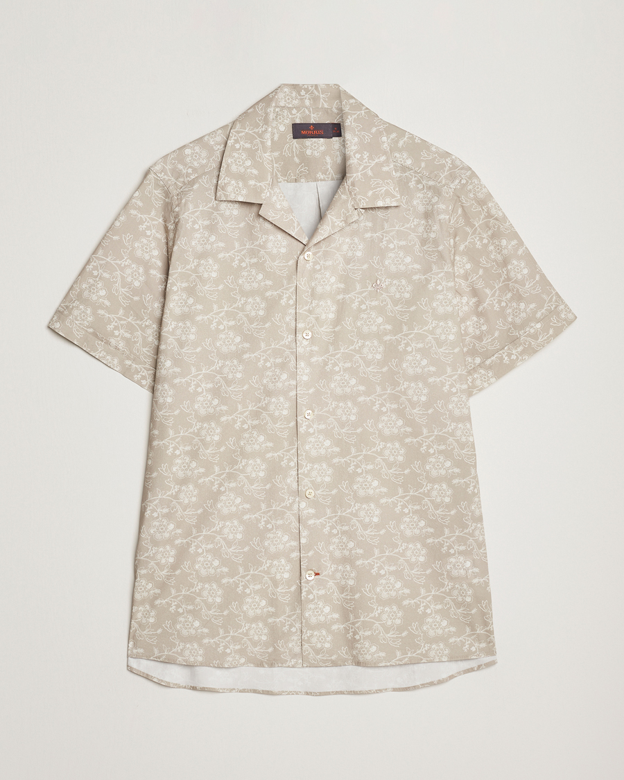 Herr | Skjortor | Morris | Printed Short Sleeve Shirt Khaki