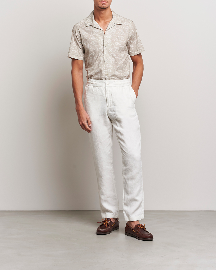 Herr | Skjortor | Morris | Printed Short Sleeve Shirt Khaki