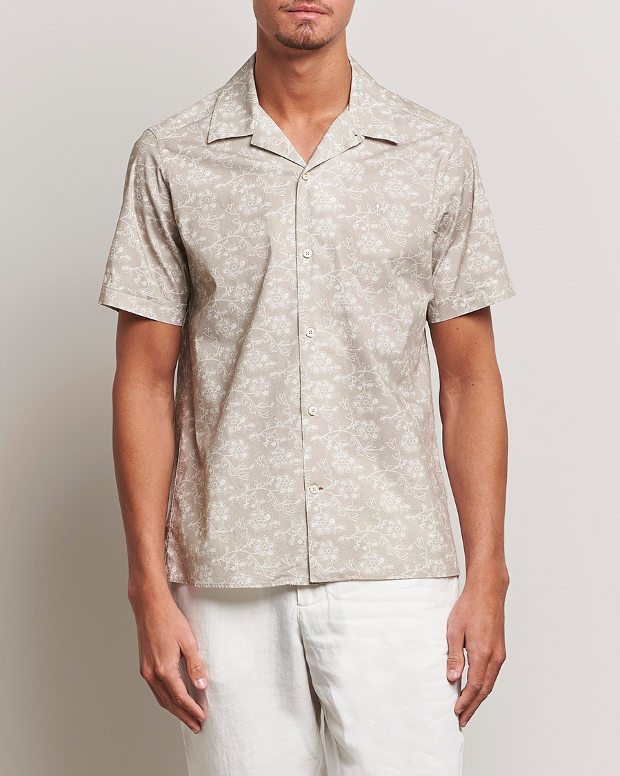 Herr | Skjortor | Morris | Printed Short Sleeve Shirt Khaki