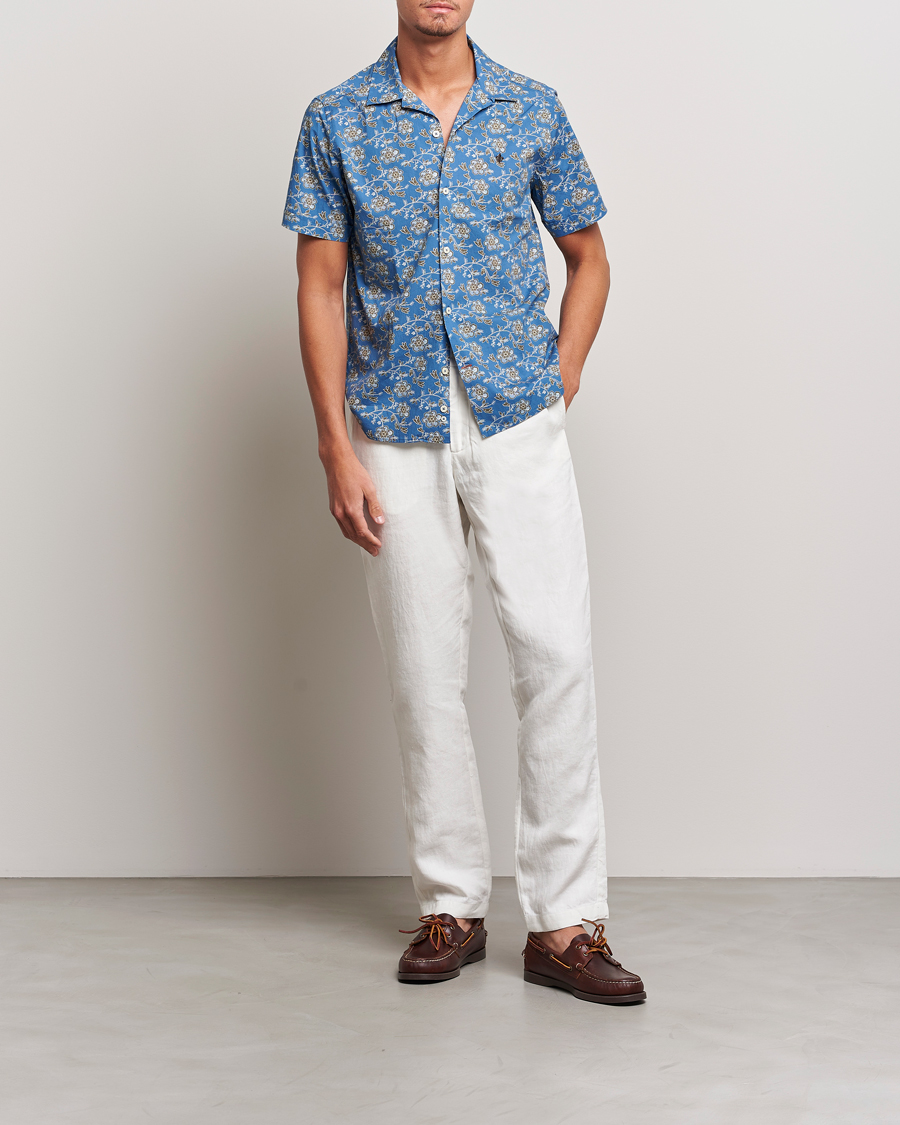Herr | Skjortor | Morris | Printed Short Sleeve Shirt Blue
