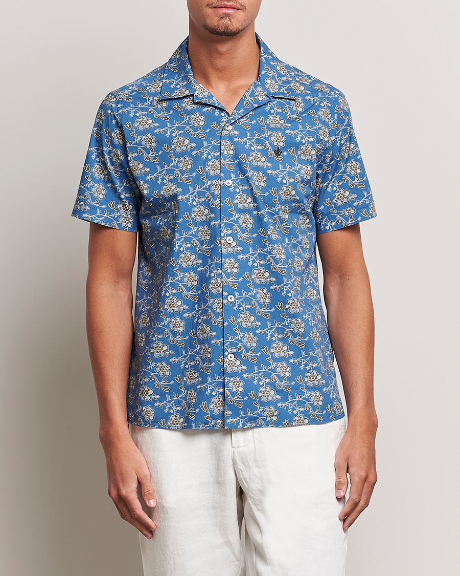 Herr | Skjortor | Morris | Printed Short Sleeve Shirt Blue