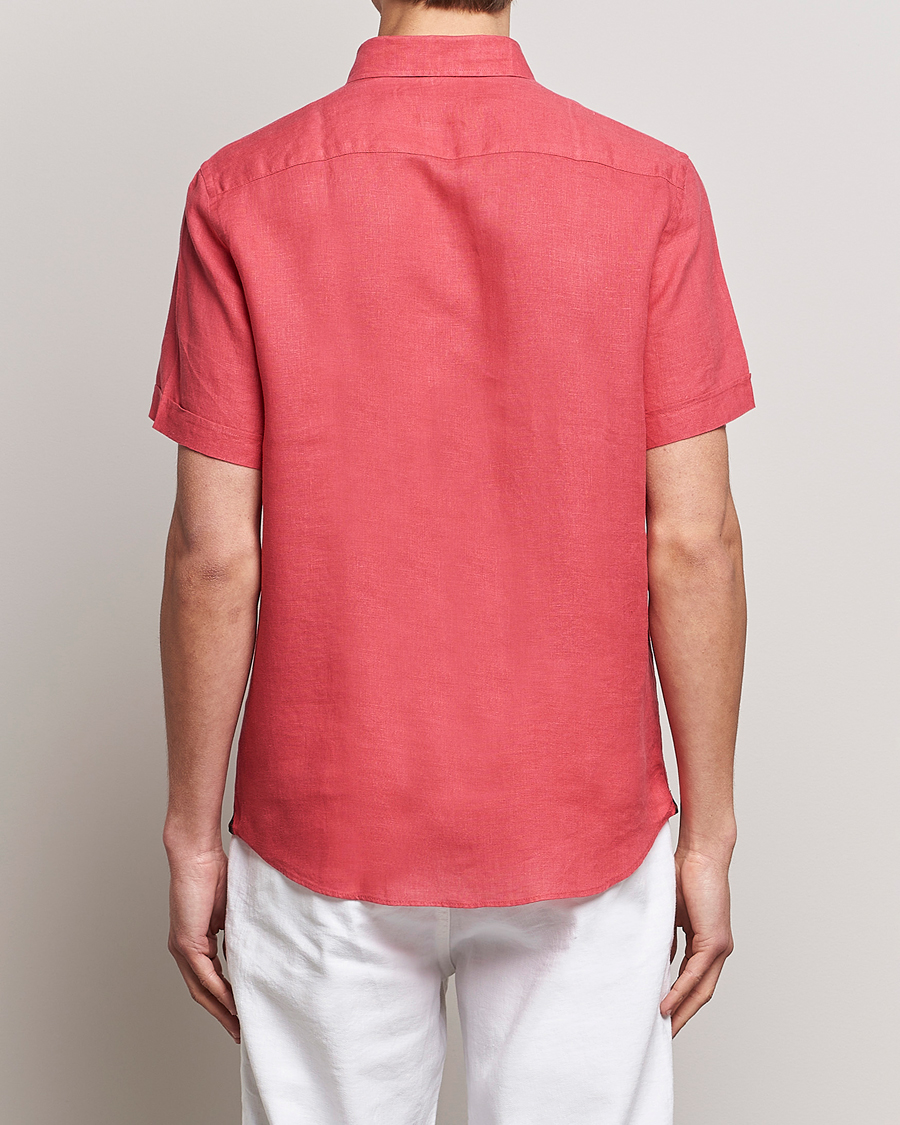 Herr | Skjortor | Morris | Douglas Linen Short Sleeve Shirt Cerise