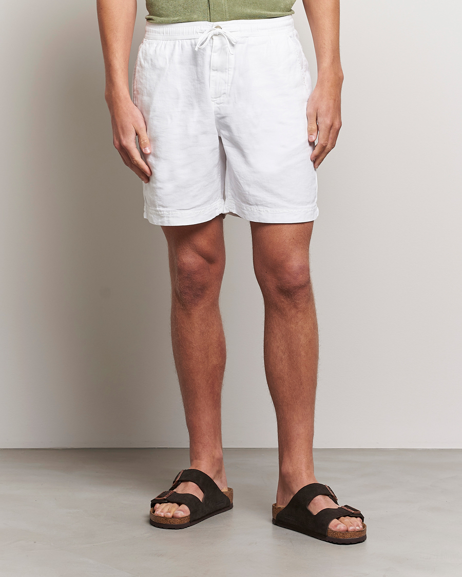 Herr | Shorts | Morris | Fenix Linen Drawstring Shorts White