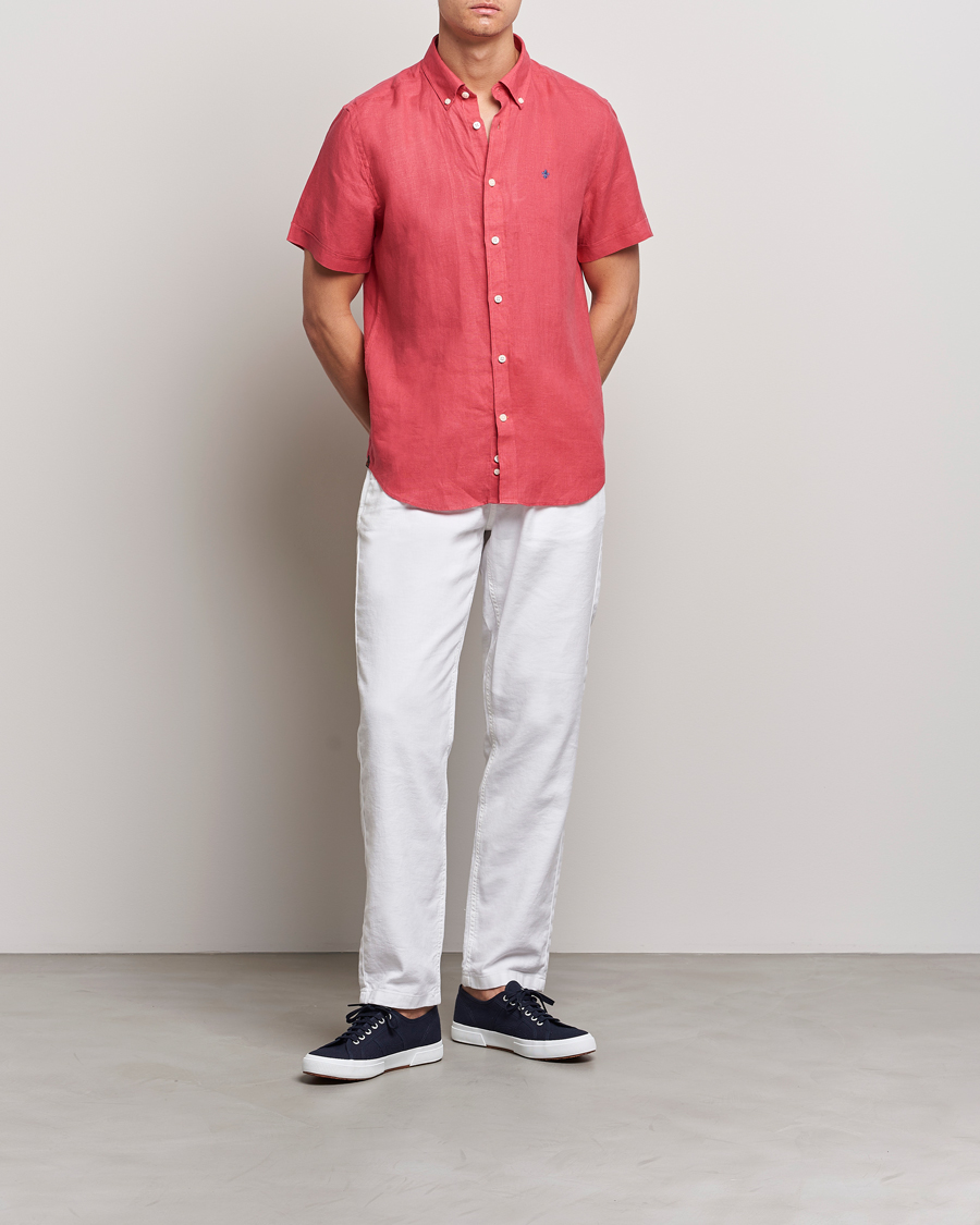 Herr | Byxor | Morris | Fenix Linen Drawstring Trousers White