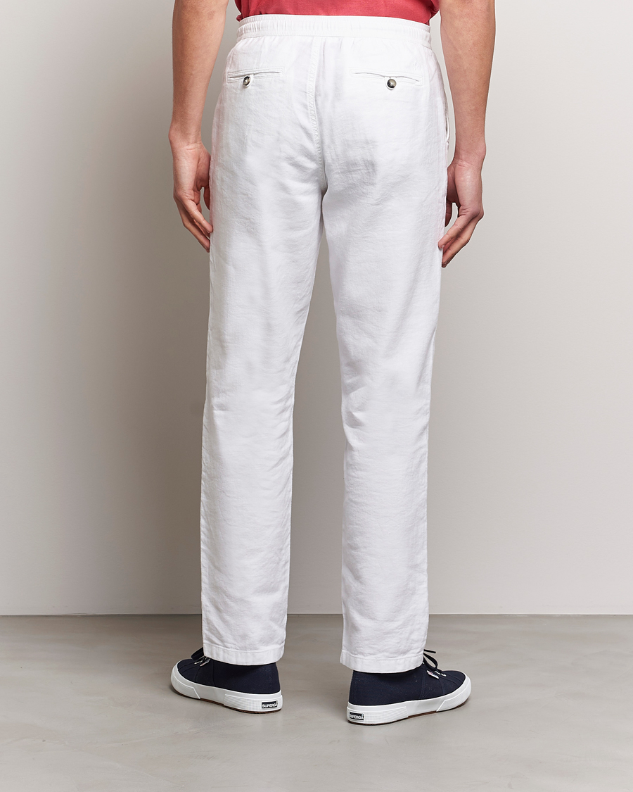 Herr | Byxor | Morris | Fenix Linen Drawstring Trousers White