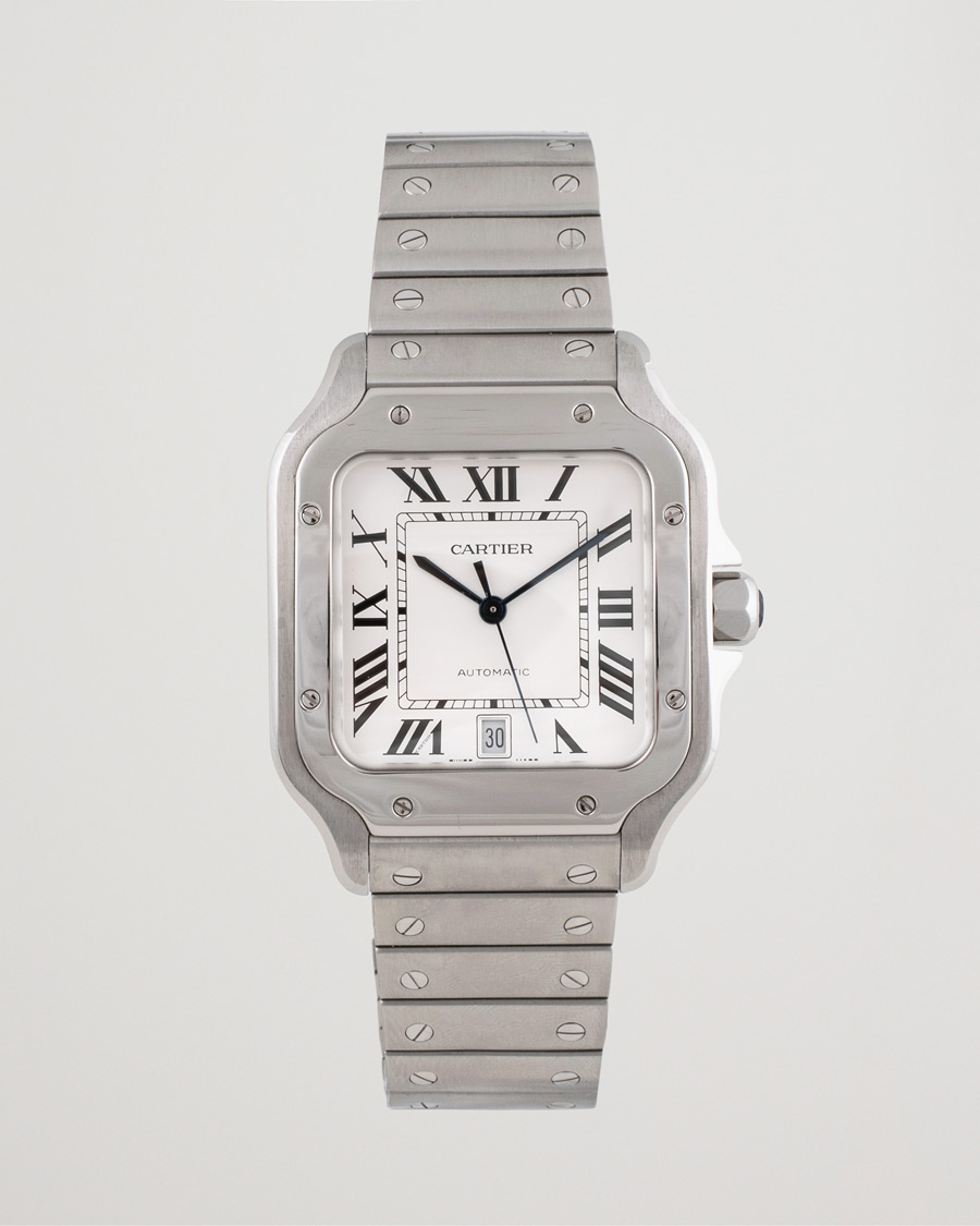 Herr | Pre-Owned & Vintage Watches | Cartier Pre-Owned | Santos De Cartier Steel White