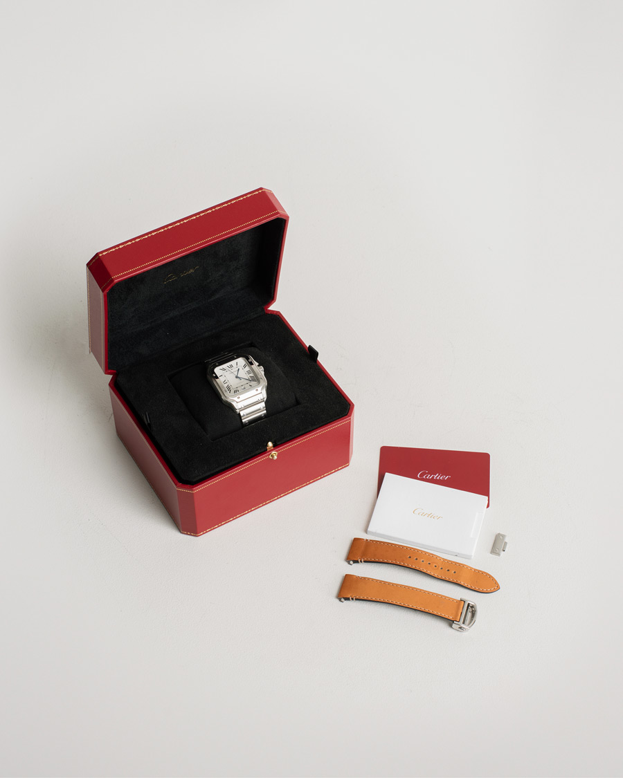 Herr | Pre-Owned & Vintage Watches | Cartier Pre-Owned | Santos De Cartier Steel White