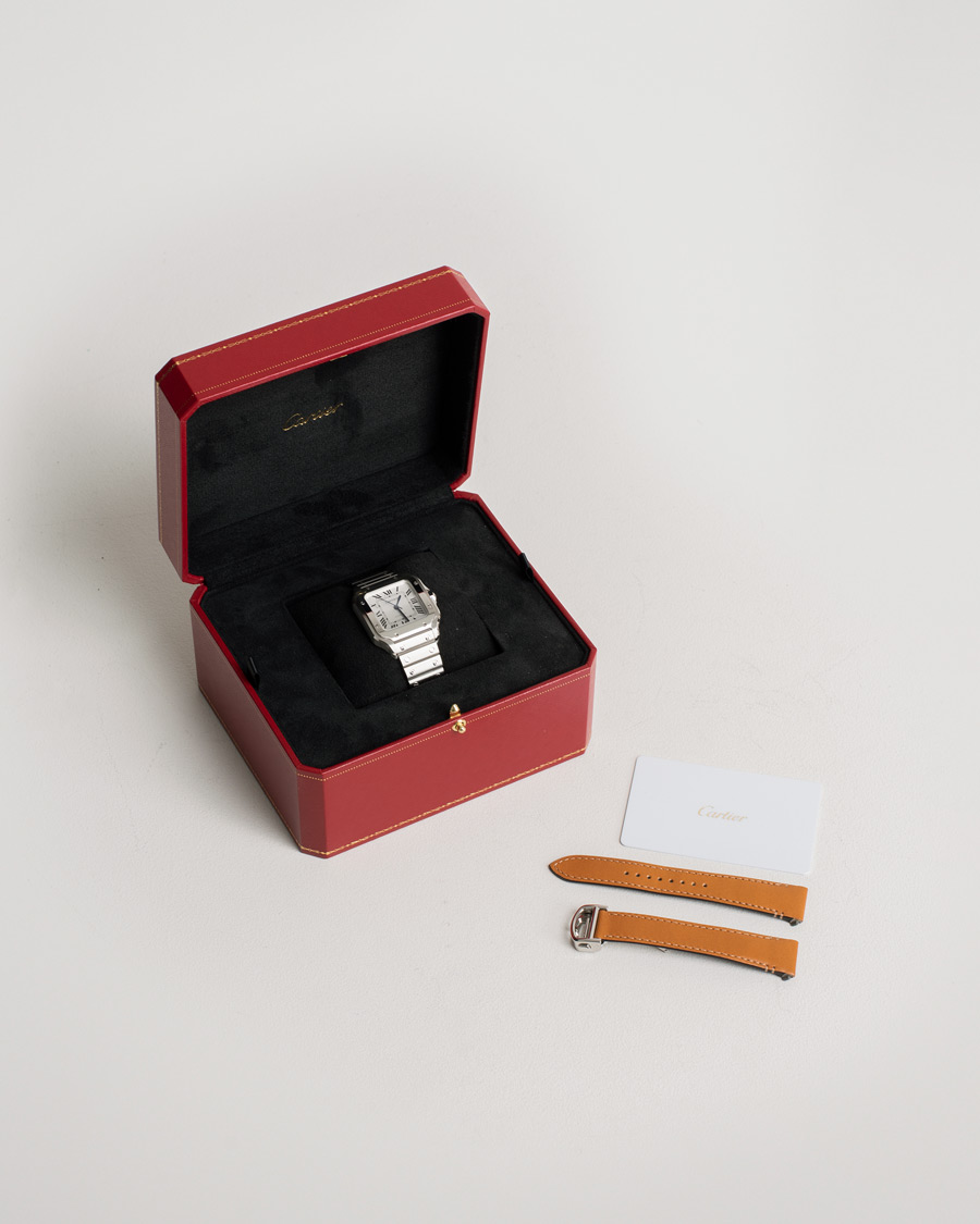 Herr | Pre-Owned & Vintage Watches | Cartier Pre-Owned | Santos De Cartier WSSA0029 Steel White