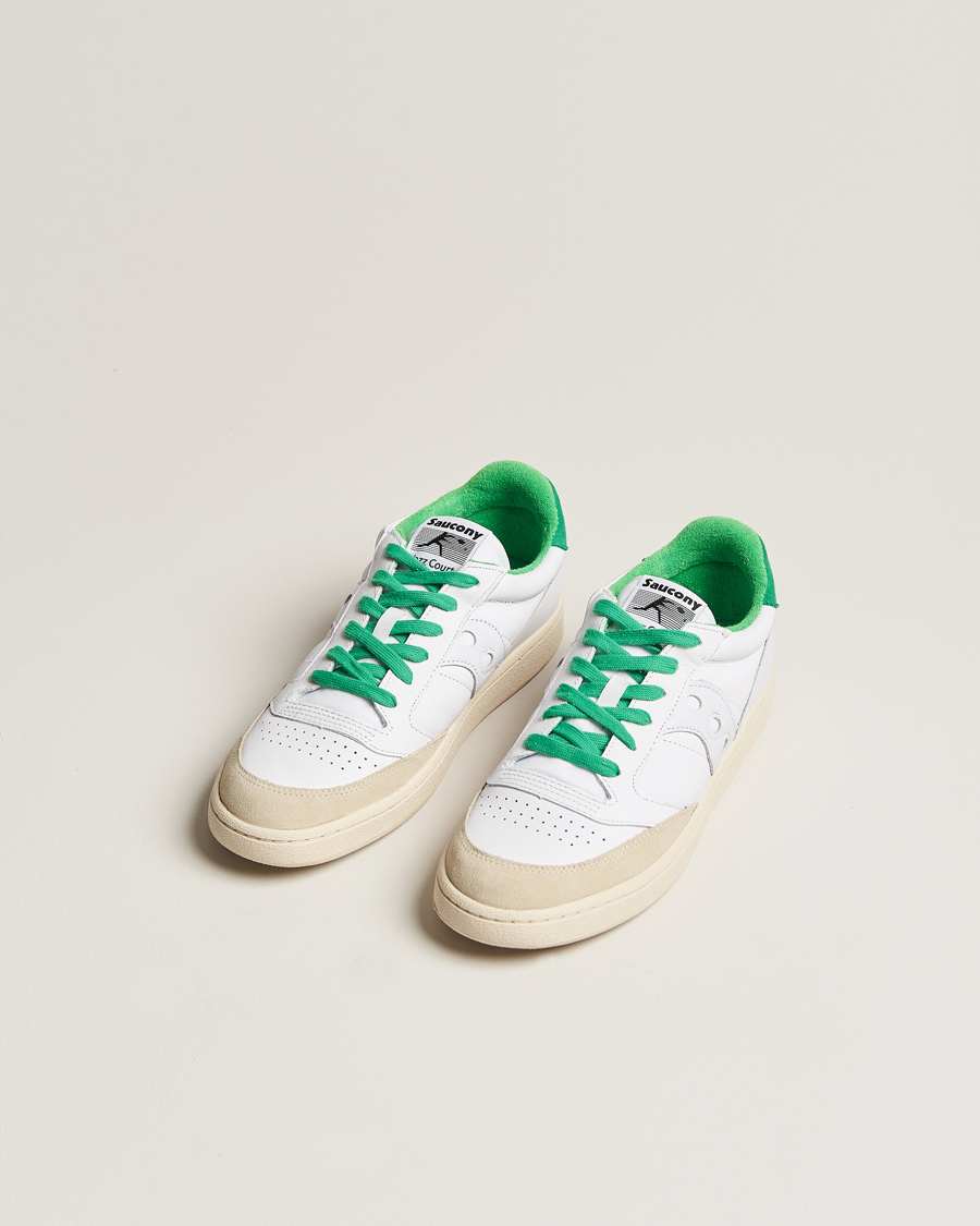 Herr | Saucony Jazz Court Leather Sneaker White/Green | Saucony | Jazz Court Leather Sneaker White/Green