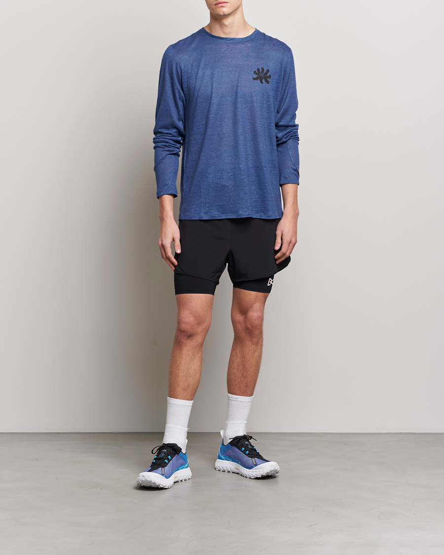 Herr | T-Shirts | District Vision | Suhka Hemp Long Sleeve T-Shirt Ocean Blue
