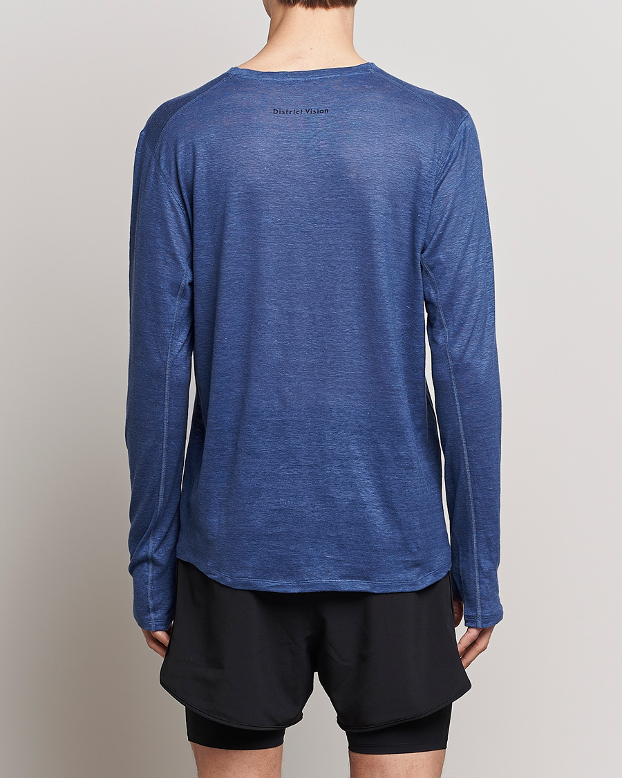 Herr | T-Shirts | District Vision | Suhka Hemp Long Sleeve T-Shirt Ocean Blue