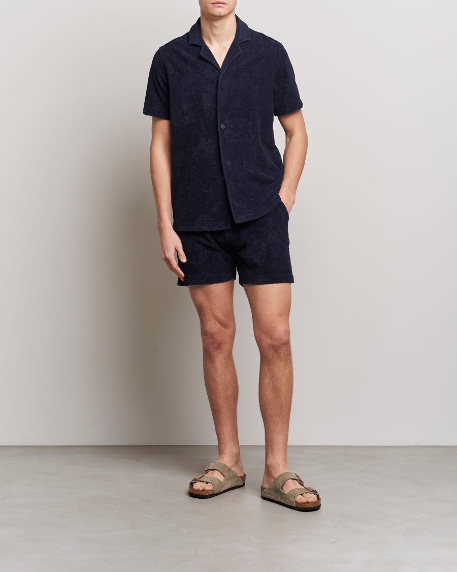 Herr | Skjortor | Orlebar Brown | Howell Short Sleeve Terry Shirt Night Iris