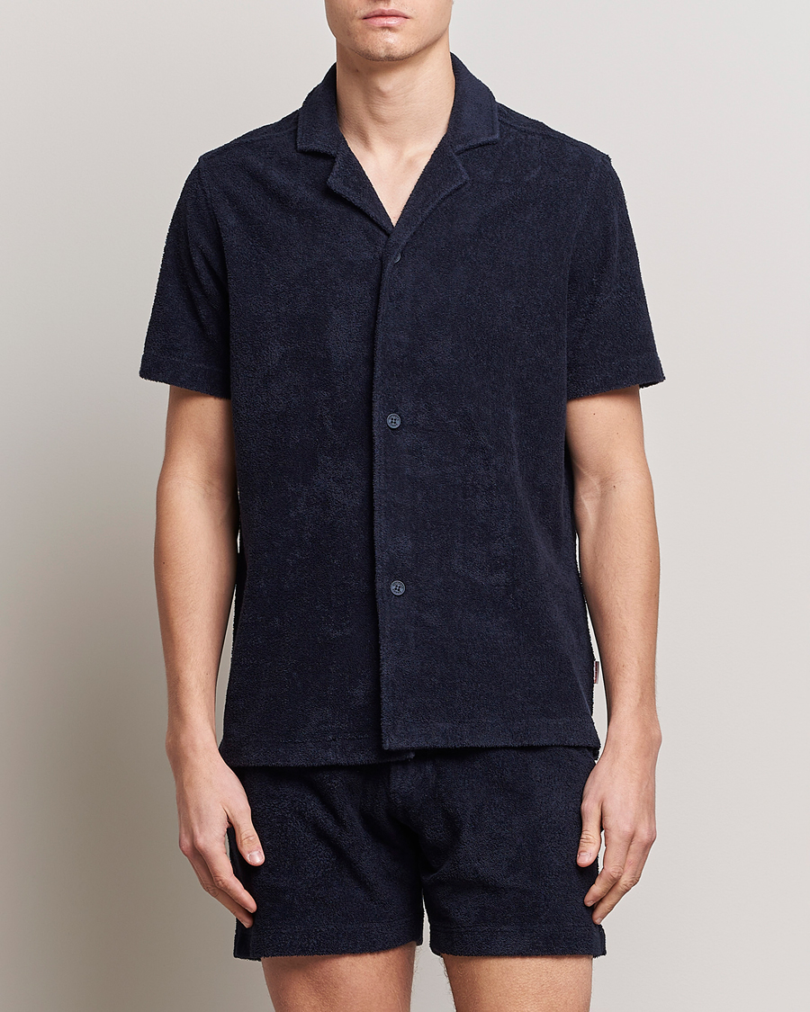 Herr | Skjortor | Orlebar Brown | Howell Short Sleeve Terry Shirt Night Iris