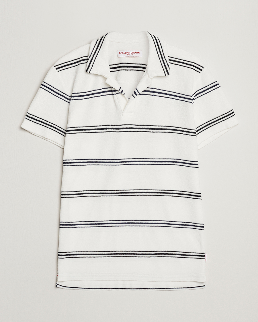 Herr | Pikéer | Orlebar Brown | Terry Classic Twin Stripe Polo White/Night Iris