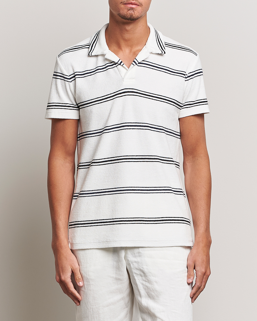 Herr | Pikéer | Orlebar Brown | Terry Classic Twin Stripe Polo White/Night Iris