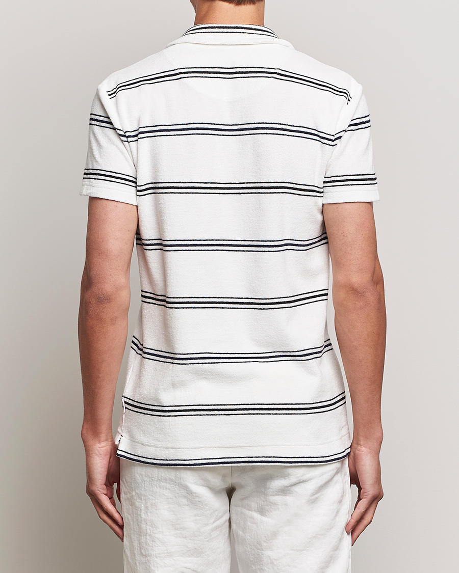 Herr | Pikéer | Orlebar Brown | Terry Classic Twin Stripe Polo White/Night Iris