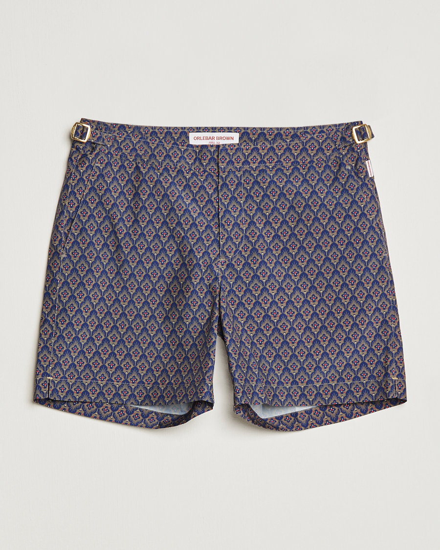 Herr | Badbyxor | Orlebar Brown | Bulldog Sunny Deco Printed Swimshorts Midnight Navy