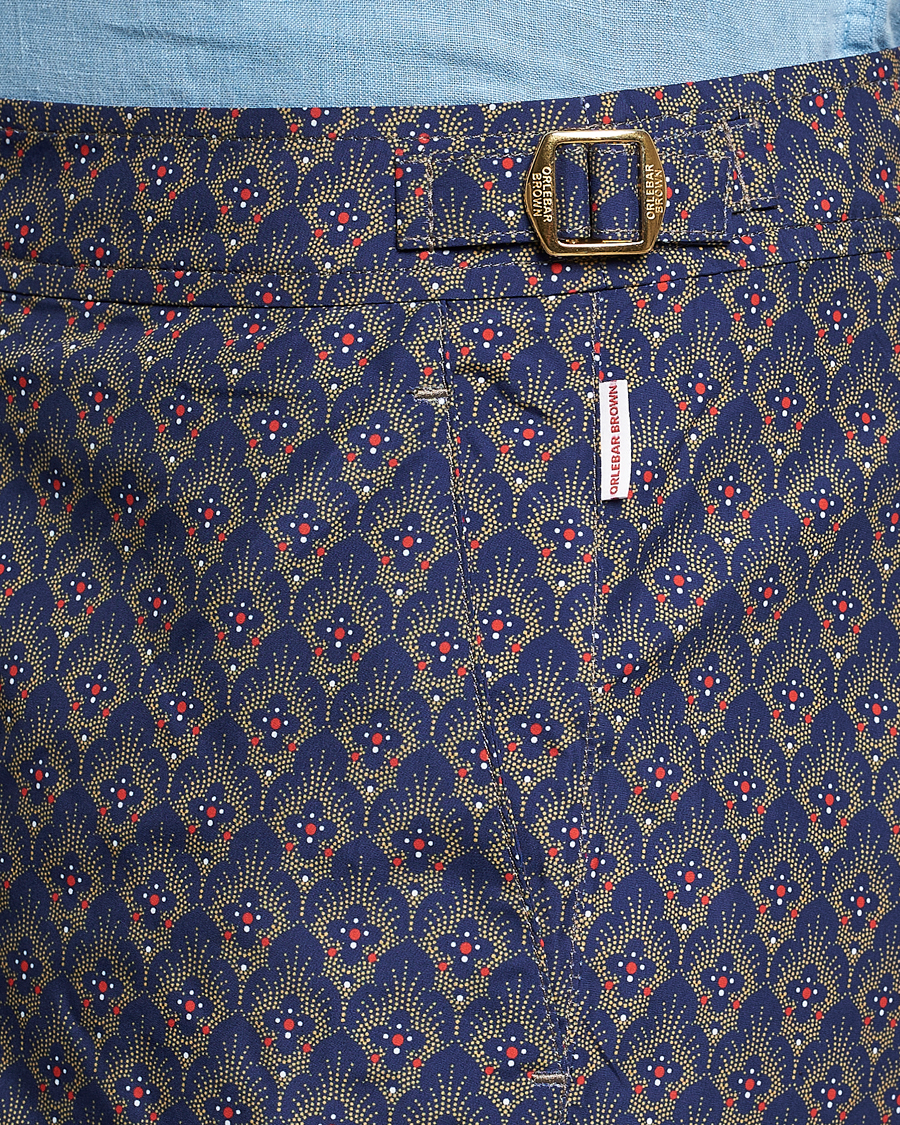Herr | Badbyxor | Orlebar Brown | Bulldog Sunny Deco Printed Swimshorts Midnight Navy