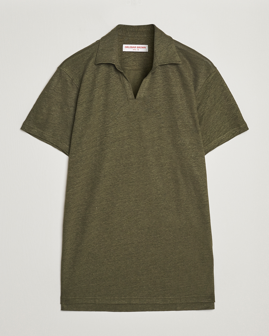 Herr | Pikéer | Orlebar Brown | Felix Placket Short Sleeve Linen Polo Palm