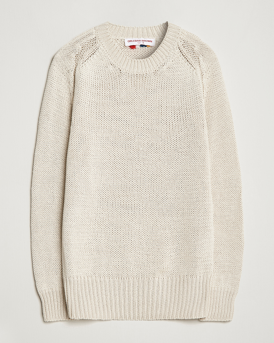 Herr | Tröjor | Orlebar Brown | Lippen Organic Cotton Sweatshirt White Sand