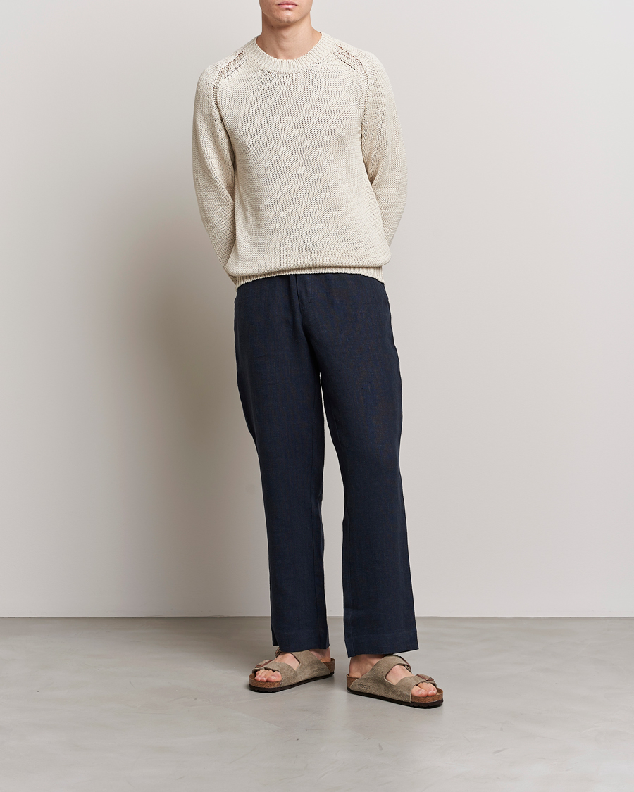 Herr | Tröjor | Orlebar Brown | Lippen Organic Cotton Sweatshirt White Sand