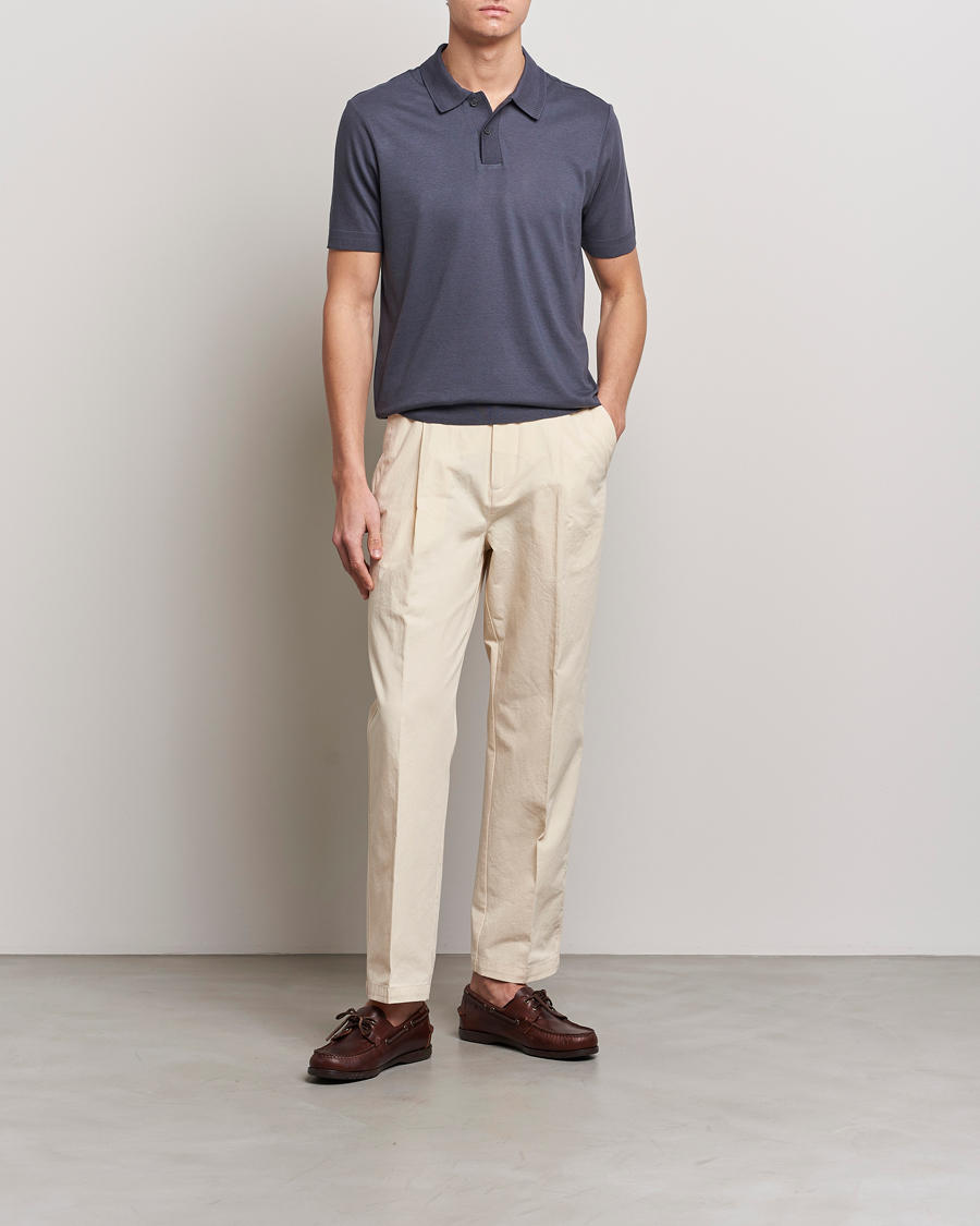 Herr | Pikéer | Orlebar Brown | Jarrett Knitted Rib Polo Piranha Grey