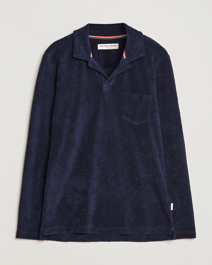 Herr | Tröjor | Orlebar Brown | Terry Long Sleeve OB Stripe Night Iris