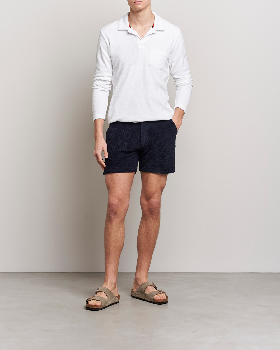 Herr | Tröjor | Orlebar Brown | Terry Long Sleeve OB Stripe White