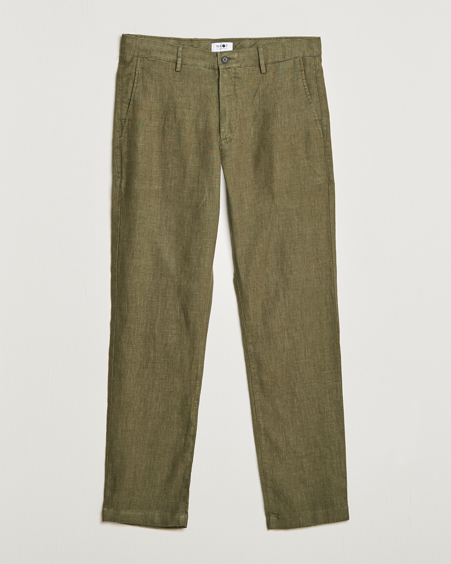 Herr | Byxor | NN07 | Karl Linen Trousers Army