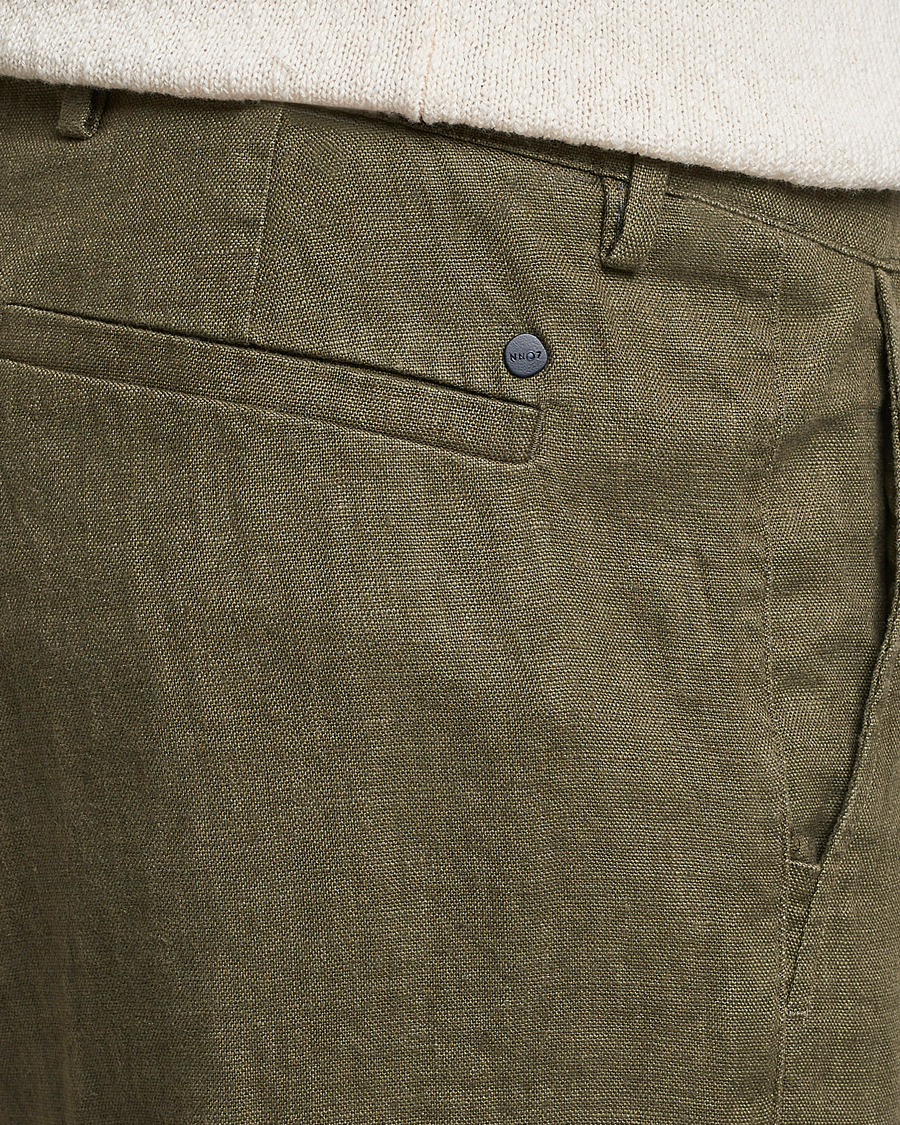 Herr | Byxor | NN07 | Karl Linen Trousers Army