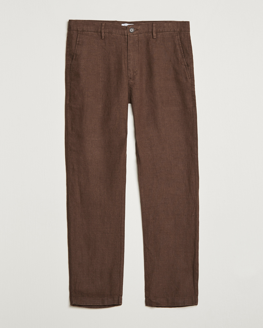 Herr | Byxor | NN07 | Karl Linen Trousers Brown